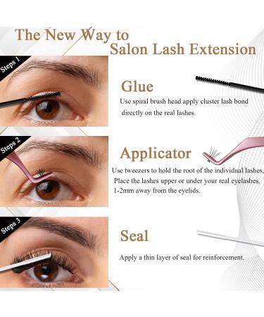 Missicee 2 in 1 Bond and Seal Lash Glue for DIY Cluster Lashes - Super Strong Hold, Latex-Free, Waterproof Formula for Sensitive Eyes | 72Hr Hold - Buy Online on GoSupps.com