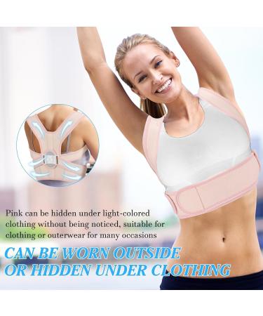 Posture Corrector for Men and Women Adjustable Upper Back Support Adjustable Spinal Posture Correction Belt X-Small Pink - Buy Online on GoSupps.com