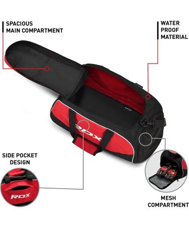 RDX Gym Duffle Bag - Lightweight Sports Holdall for MMA Fitness Gear & Exercise Equipment - Red - Buy Online on GoSupps.com