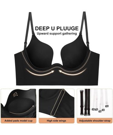 Women's Low Back Padded Underwire Bras | Convertible Straps & Sports Bras in Black - Shop Now! - Buy Online on GoSupps.com