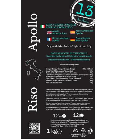  13 di Ilaria 1 kg Apollo Rice (Italian alternative to exotic or fragrant rice such as Basmati and Jasmine) 13 by Ilaria - Made in Italy (2) - Buy Online on GoSupps.com