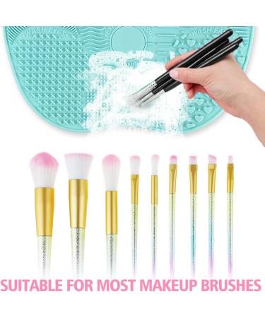Ranphykx Silicon Makeup Brush Cleaning Mat Makeup Brush Cleaner Pad Cosmetic Brush Cleaning Mat Portable Washing Tool Scrubber with Suction Cup Green - Buy Online on GoSupps.com