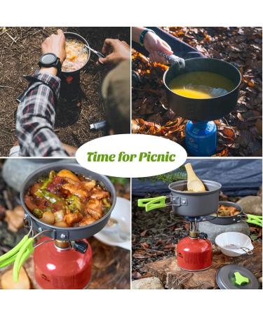 MEETSUN Camping Cookware Set 15-18 Pcs: Portable Non-Stick Gear for Backpacking, Hiking & Picnic - Includes Pots, Pans, Kettle, Chopping Board & Tableware - Buy Online on GoSupps.com