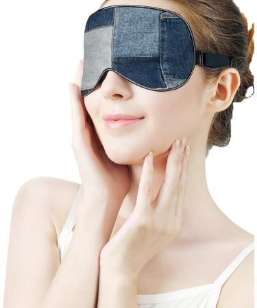 Retro Blue Jeans Sleep Mask | Soft Adjustable Eye Covers | Light-Blocking Blindfold for Men Women & Kids - Buy Online on GoSupps.com