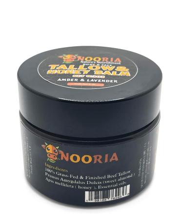 NOORIA: Handmade Tallow Honey Balm (/Herb-Infused) - Grass-Fed Tallow & Raw Honey for Deep Hydration & Skin Health - All Skin Types Body & Face - Amber & Lavender - 2 oz (2 oz Amber and Lavender) Amber and Lavender 1 Ounc  - Buy Online on GoSupps.com
