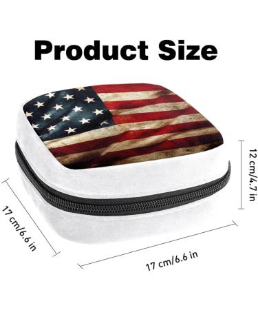 Vintage American Flag Period Pad Pouch - GIAPB Sanitary Napkin Storage Bag - Buy Online on GoSupps.com