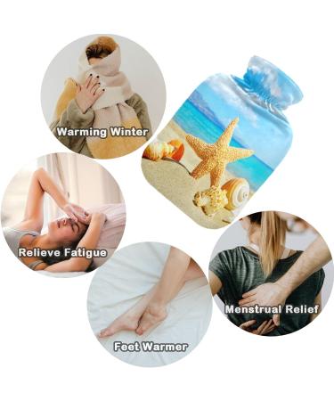 Naanle Seestern Beach Hot Water Bottle 1L - Transparent Cover for Summer Heat Hand/Foot Warmer Pain Relief & Cold Therapy - Buy Online on GoSupps.com