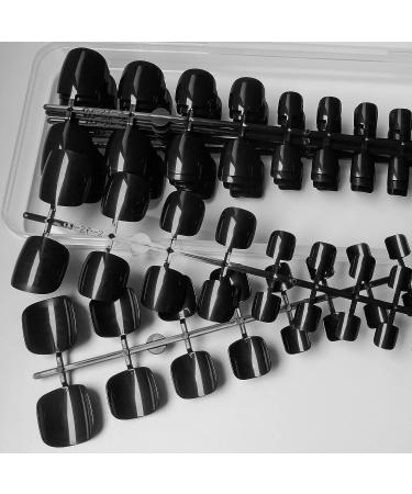 240pc Black False Toe Nails - Full Cover Short Square Press on Toenails for Women - Buy Online on GoSupps.com