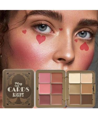 Concealer Palette - 12-Color Cream Blush Palette | 12-Color Blush Palette Long-Lasting Smudge-Proof Matte Finish Powder Highlighter Concealer Cream - Buy Online on GoSupps.com