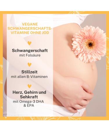 Buy Baby Forte Folic Acid + Omega-3 Vegan | 17 Pregnancy Vitamins | Iodine-Free | Quatrefolic | 60 Capsules | Ideal for 1st Trimester - Buy Online on GoSupps.com
