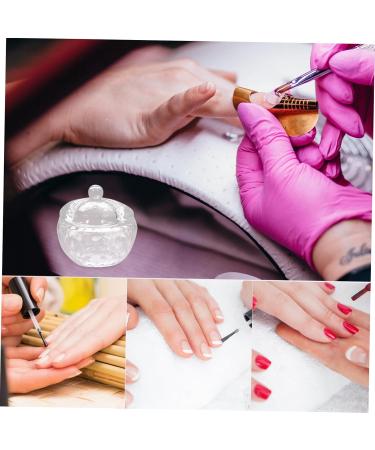 Milisten Glass Jar Glass Wedding Decor Manicure Nail Dish Nail Art Liquid Holder Nail Liquid Holder Nail Dish Bowl with Lids Dappen Dish Plate Cup Candy Plate Bracket Candy Jar With Cover - Buy Online on GoSupps.com