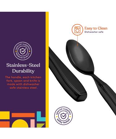 Special Supplies Adaptive Utensils - 4-Piece Stainless Steel Set for Hand Tremors, Arthritis, Parkinson's - Heavy Weighted with Non-Slip Handles - Gunmetal - Buy Online on GoSupps.com
