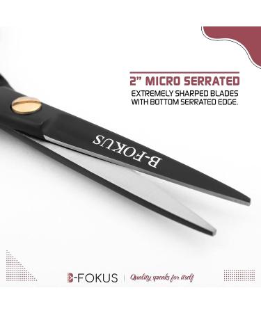B-FOKUS Professional 4.5 Mustache Scissors - German Stainless Steel Beard & Mustache Grooming Kit for Men with Leather Case and Comb Set - Buy Online on GoSupps.com