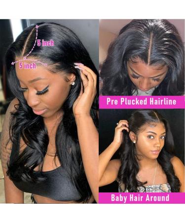 SheFleek 250 Density HD Lace Front Wig 26 Inch Body Wave Closure - Pre Plucked Brazilian Human Hair 250% Density - Buy Online on GoSupps.com