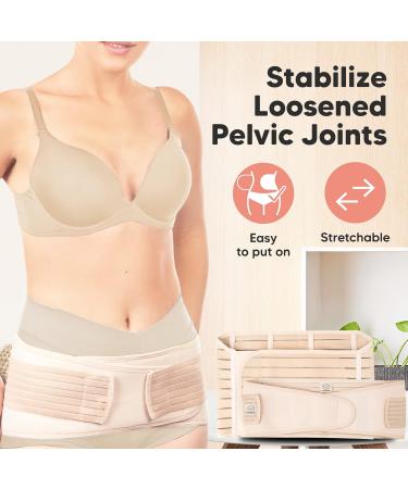 3-in-1 Postpartum Belly Support Wrap | Postpartum Belly Band for Slimming & Shaping | M/L Classic Ivory - Buy Online on GoSupps.com