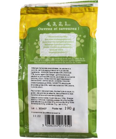 SUN - Snack Mix No. 4 - Gourmet - Almonds Apple Cubes Hazelnuts Raisins - 190 g - Buy Online on GoSupps.com