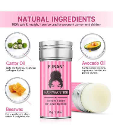 SUOFEIYA Hair Wax Stick 2 Pack - Women's Styling Wax for Hair Wigs - Non-Greasy Pomade Stick for Flyaways - 2.7 Fl Oz (Pack of 2) - Buy Online on GoSupps.com