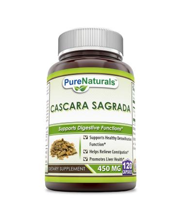 Pure Naturals Cascara Sagrada 450 Mg 120 Capsules Supports Healthy Detoxification Function* Helps Relieve Constipation* Promotes Liver Health* 120.0 Servings (Pack of 1)