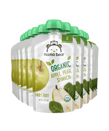 Mama Bear Organic Baby Food Stage 2 Apple Pear Spinach 4oz Pouch (Pack of 12) - Amazon Brand - Buy Online on GoSupps.com
