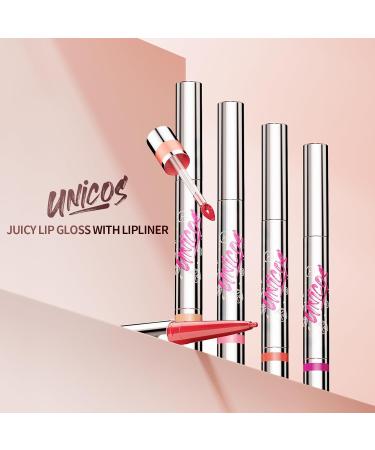 Unicos Dual-Side Lip Plumper Gloss - Fruit Flavored Moisturizing Vegan & Cruelty-Free - Peach Smoothie 0.09 oz - Buy Online on GoSupps.com
