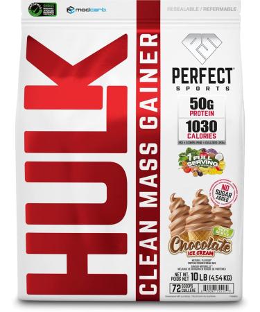 Perfect Sports HULK Clean Mass Gainer - Chocolate Ice Cream Flavor 10LB | Bulk Protein for Muscle Gain - International Shipping - Buy Online on GoSupps.com