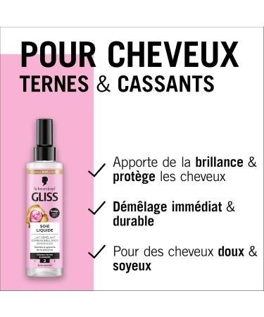 Schwarzkopf GLISS Express Detangling Milk Liquid Silk Shine Protects up to 230 C Detangles & Brilliance Dull & Brittle Hair Normal Care Without Rinsing 200 ml - Buy Online on GoSupps.com