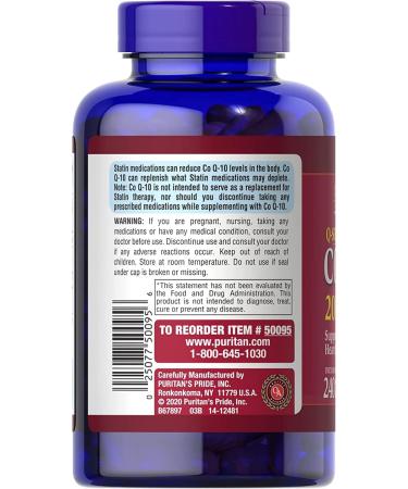 Puri-Tans Pride CoQ10 200mg - 240 Softgels | Boost Energy & Vitality | Superior Antioxidant for Optimal Well-Being - International Shipping Available - Buy Online on GoSupps.com