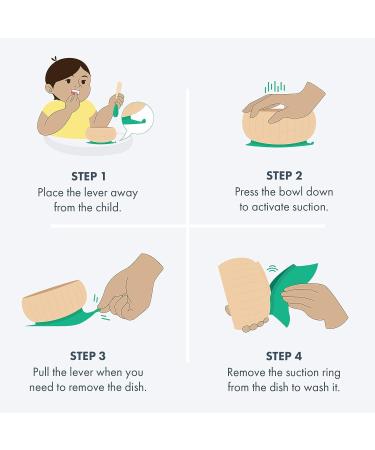 Avanchy Mini Silicone Cup Bamboo Baby Plate & Spoon Set - Gray - Buy Online on GoSupps.com