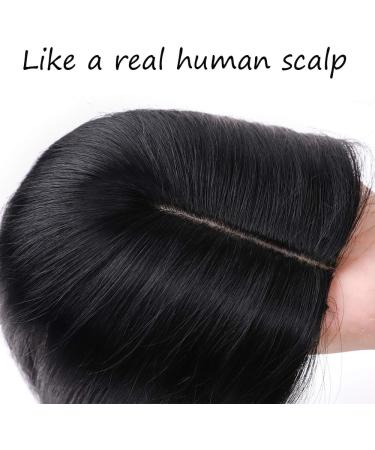6" SEGO Real Remy Human Hair Toppers for Thinning Hair Women 2.5 * 9cm CENTRAL SILK BASE One Piece Clip in Hairpieces Extension 130% Density (#1 Jet Black) - Buy Online on GoSupps.com