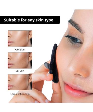 BEAKEY Triangle Powder Puffs for Face Makeup - Set of 5 Black Velour Cosmetic Sponges - Buy Online on GoSupps.com