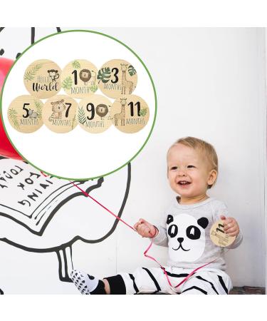 7pcs Wooden Baby Monthly Milestone Cards | Double Sided Newborn Welcome Sign | Baby Milestone Stickers for Boy and Girl - Buy Online on GoSupps.com