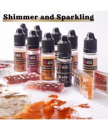 LET'S RESIN Metallic Alcohol Ink Set - 24 Colors | High Concentrated Shimmer Mixatives | Alcohol Paint for Resin Art, Petri, Tumblers & Coasters - Buy Online on GoSupps.com