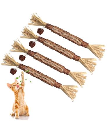 Cats mint sticks 4PCs cat sticks for tooth cleaning caust sticks for cats catnint sticks organic cat dental toys kaust sticks set cat sticks cat chewing toy toys for cats