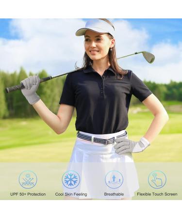 Newellsail Women's UV Sun Protection Full Finger Touchscreen Bicycle Gloves - Slipproof Summer Gloves for Outdoor Golf & Fishing (Gray White) - Buy Online on GoSupps.com