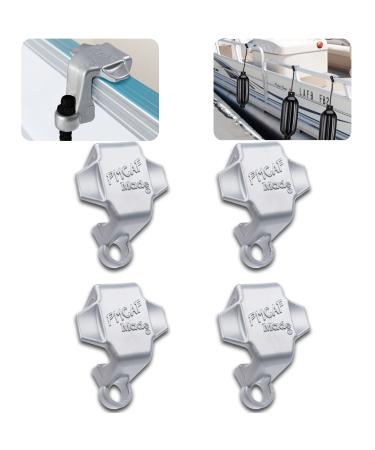 Pontoon Boat Square Rail Mount Fender Bumpers Hanger/Adjuster/Clip for Docking 4 Pack