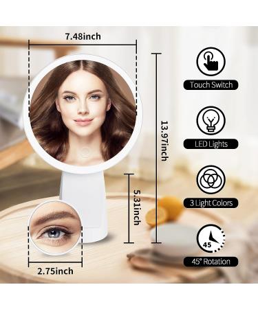 SLIMOON 8.66 Large Vanity Mirror with Lights and Detachable 5X Magnifying Mirror | Rechargeable LED Makeup Mirror with Wireless Charger - Buy Online on GoSupps.com