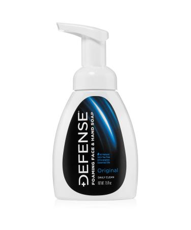 Defense Liquid Foaming Face & Hand Soap 7.5 Fl Oz with Tea Tree  Eucalyptus  Jojoba  Aloe Vera  Olive & Coconut Oils