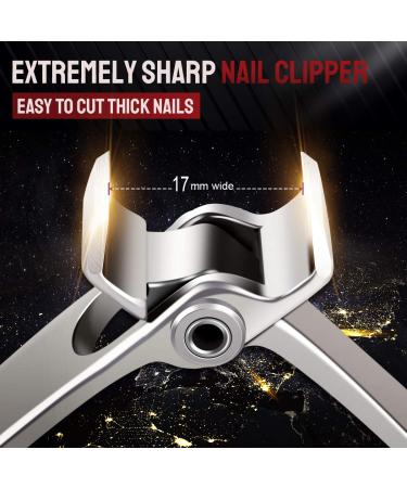 PrettyDiva Wide Jaw Nail Clippers - Heavy Duty Straight Blade for Thick Nails - Extra Large Toe Nail Trimmer for Adults & Seniors - Buy Online on GoSupps.com
