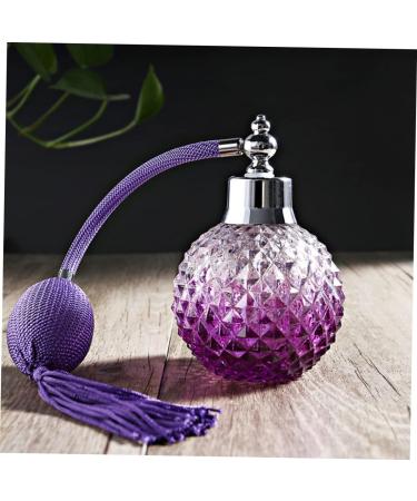 Vintage Crystal Air Bag Perfume Bottle - Elegant Travel Spray & Atomizer for Essential Oils | Purple Glass Perfume Container - Buy Online on GoSupps.com