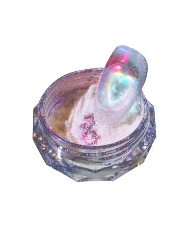 Yiifunglong fun nail art design sticker tips nail decoration aurora effect nail glitter powder ice penetration colorful mirror neon dust nail art chrome pigment for female - 1