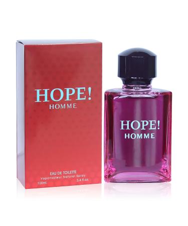 Hope Cologne for Men Eau De Toilette Natural Spray|Fruity and Floral Scent|Elegant and Classic Fragrance for all Skin Types|Casual and Formal Wear 3.4 Fluid Ounce/100 Ml Hope Men 3.4 Fl Oz (Pack of 2)