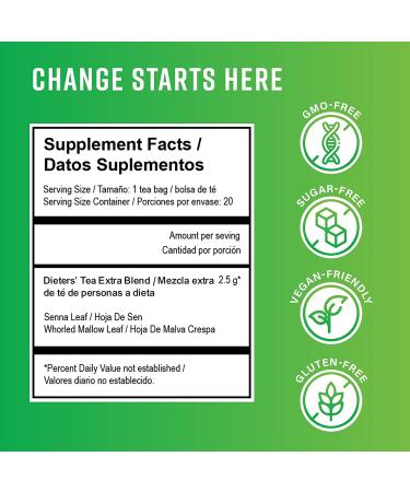 Triple Leaves Nutra-Slim Tea - Extra Strength Dieters Tea (20 Tea Bags) - Buy Online on GoSupps.com