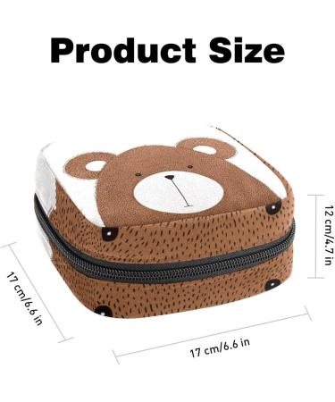 Beautiful Hand-Drawn Bear Design Women's Lift Storage Bag | Portable Period Kit for Girls | Stylish Feminine Product Holder - Shop Now! - Buy Online on GoSupps.com
