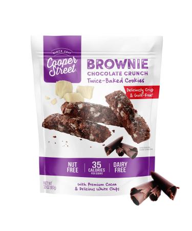 Cooper Street Cookies All Natural Twice Baked Crispy Cookie, Nut & Dairy Free, Biscotti Style 20oz Brownie Chocolate Crunch (Brownie Chocolate Crunch, 20 Ounce (Pack of 1)) Brownie Chocolate Crunch 1.25 Pound (Pack of 1)