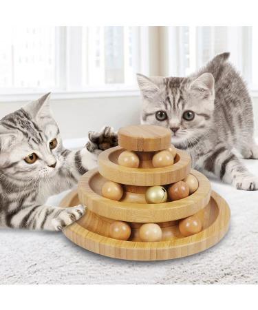 Cat Ball Track,Cat Ball Toy,Kitty Toys Roller,Cat Ball Tower with Removable Balls,Interactive Cat Toy,Circle Track DIY Fun Toy for Kitten Mental Physical Exercise 3-Layer