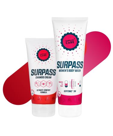 Surpass bike package for women |Natural anti-scandal cream for the buttocks and shower gel sports for women enriched with magnesium |Energy push after intensive training (170ml+250ml) red/pink (Women's cycling bundle) - Buy Online on GoSupps.com