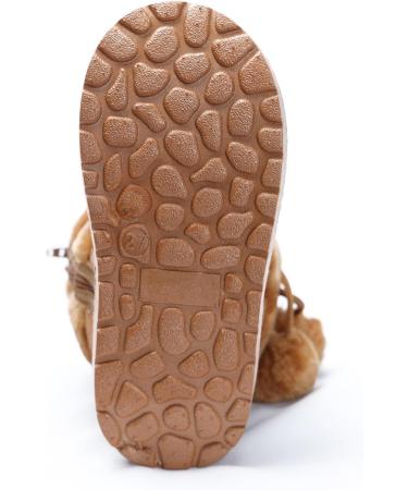 Yeeteepot Baby Winter Booties - Warm Lined Snow Boots for Boys and Girls | Anti-Slip Ankle Boots for Kids | Indoor Soft Soled Toddler Shoes - 12 UK Child - Khaki - Buy Online on GoSupps.com