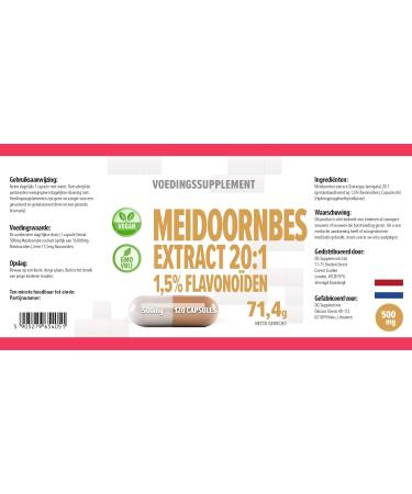 Baie d'aub pine (Hawthorn Berry) 10 000mg quivalent (500mg d'extrait 20:1) 120 g lules v g taliennes 1 5% de flavono des test par un laboratoire ind pendant - Buy Online on GoSupps.com