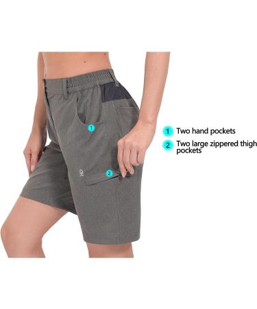 Little Donkey Andy Women's 9 Inseam Golf Shorts - Lightweight Quick Dry Hiking Shorts - Zippered Pockets - Gray Heather Large - Buy Online on GoSupps.com