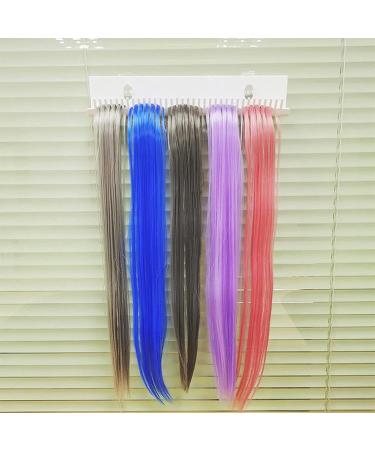 Acrylic Hair Extension Holder - Portable Hair Extensions Stand Wall Hanger with Suction Cups | Hair Extension Wigs Sectioning Display Holder Stand for Clip-in Extensions Styling Washing Braiding White - Buy Online on GoSupps.com
